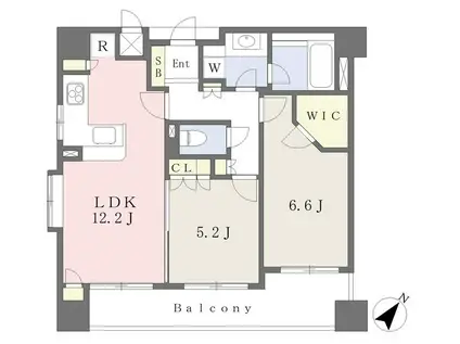 グランスイート中落合(2LDK/6階)の間取り写真