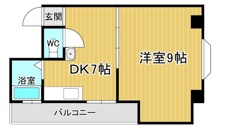 オーナーズ鉢塚(1DK/4階)の間取り写真