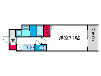 LIVIAZ NAMBA AIRY(1K/7階)の間取り写真