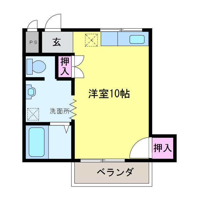 エメラルド桧田NO3(ワンルーム/3階)の間取り写真