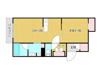 リッツ・リン(1LDK/1階)の間取り写真