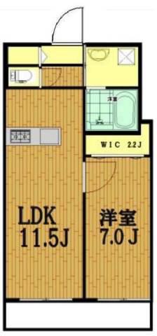 リバード北加瀬(1LDK/2階)の間取り写真