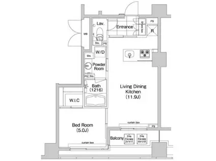 コンフォリア新川(1LDK/4階)の間取り写真