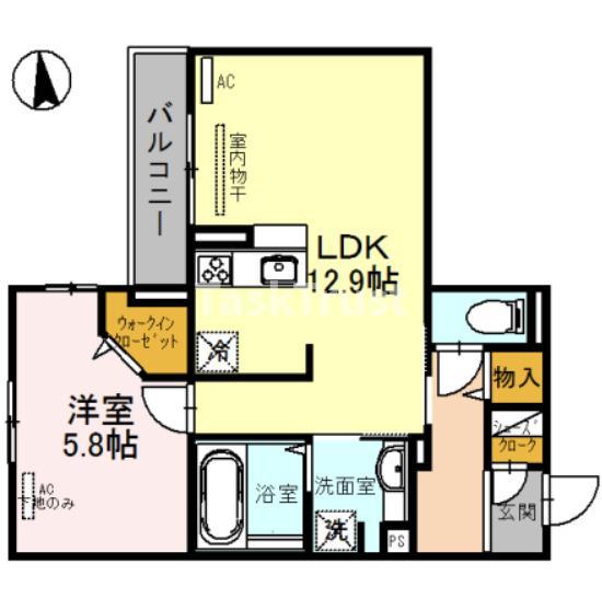 セジュール関目(1LDK/1階)の間取り写真