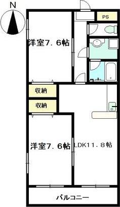 アットホーム(2LDK/3階)の間取り写真