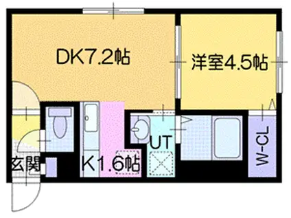 エクセレントハウス(1LDK/2階)の間取り写真