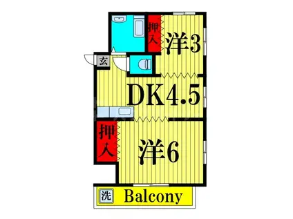 新和コーポ(2DK/3階)の間取り写真