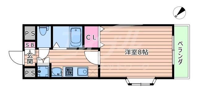 サウザンドマイルズアーク(1K/5階)の間取り写真