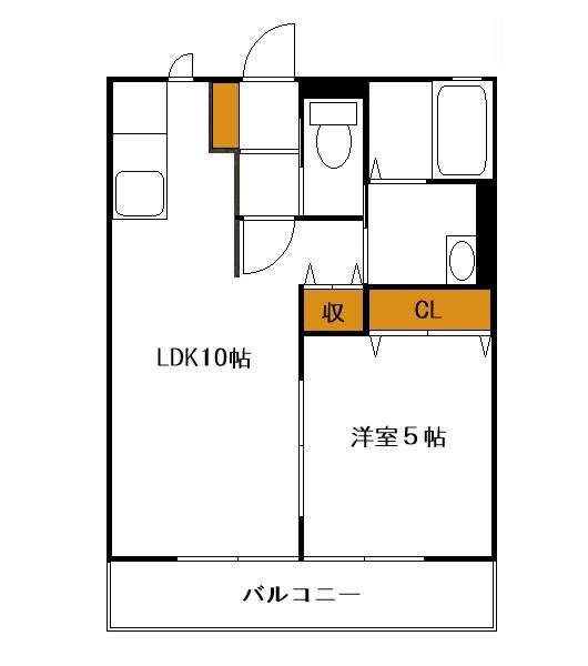 LETOIT 07W(1LDK/1階)の間取り写真