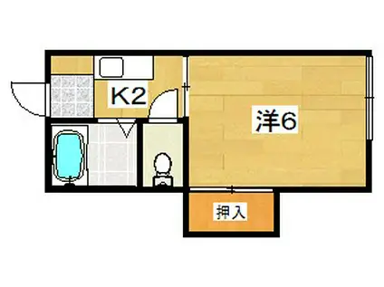 谷村ハイツ(1K/1階)の間取り写真