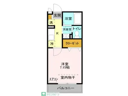 プランドール(1K/2階)の間取り写真