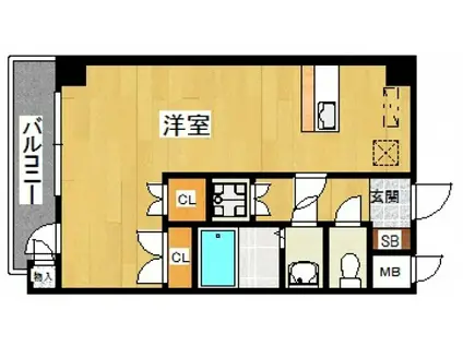 ビュートリアム平尾(ワンルーム/4階)の間取り写真