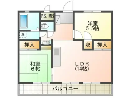 ルーラルハウス(3DK/1階)の間取り写真