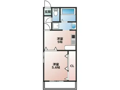 ウイング瑞穂東(ワンルーム/1階)の間取り写真