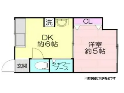 石井荘(1DK/2階)の間取り写真