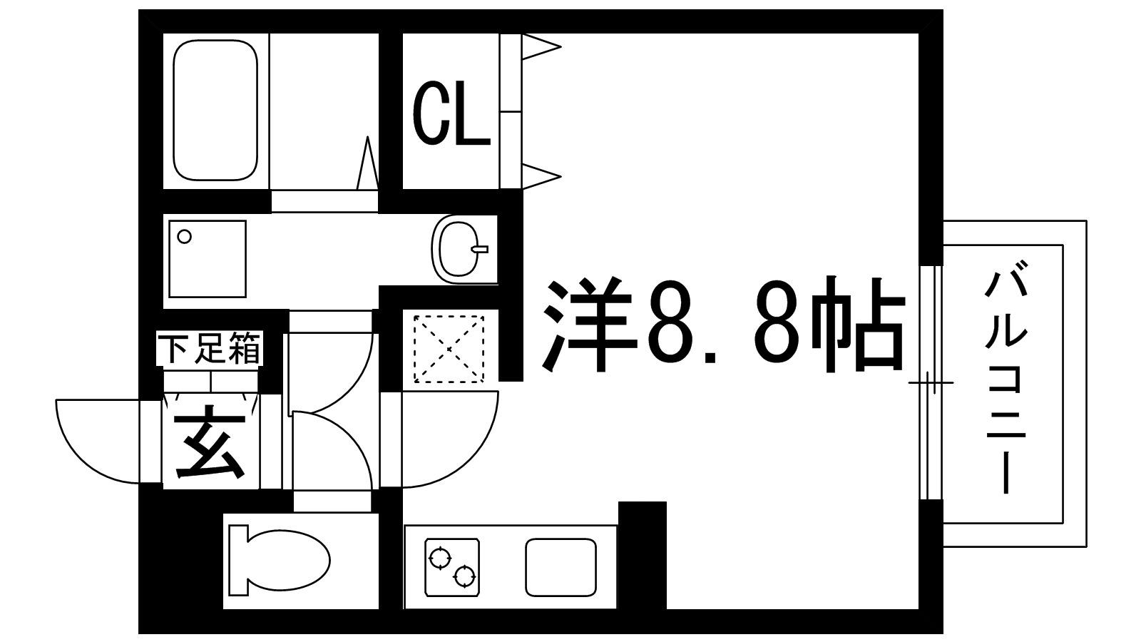 LAPITA I (ワンルーム/1階)の間取り写真
