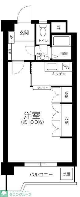 四谷坂町永谷マンション(1K/10階)の間取り写真