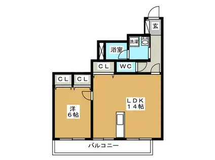 アサバハイツ美和(1LDK/3階)の間取り写真
