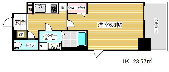 レジュールアッシュ神戸元町(1K/5階)の間取り写真
