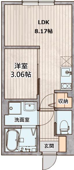 エイグラン タチカワ(1LDK/3階)の間取り写真