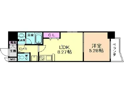AXIA(1LDK/10階)の間取り写真