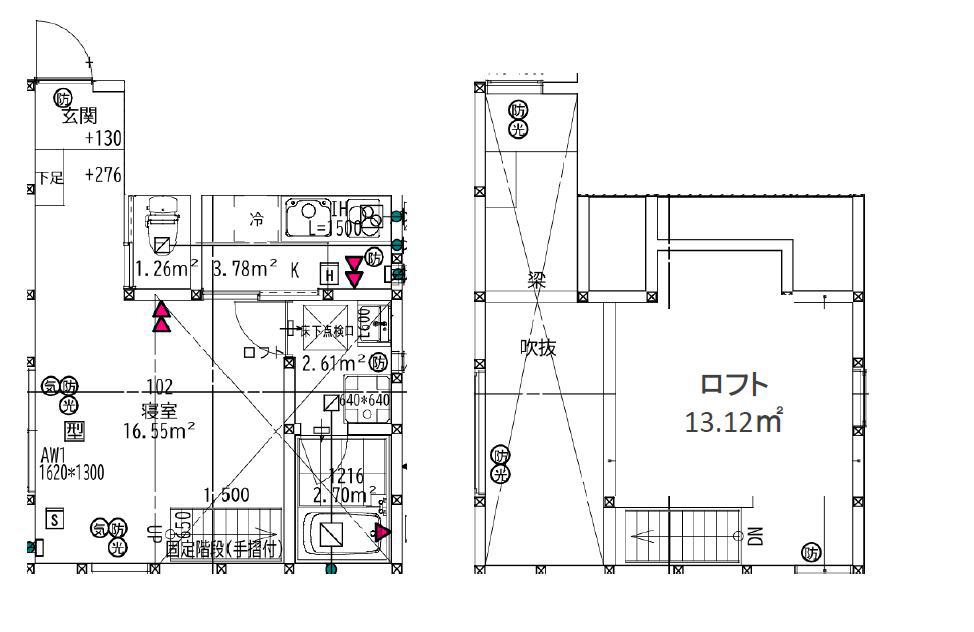 アプローズ(1K/1階)の間取り写真