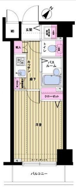 トーシンフェニックス日本橋蛎殻町(1K/9階)の間取り写真