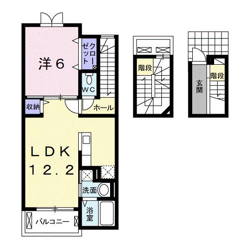アンジュールARIDA I(1LDK/3階)の間取り写真