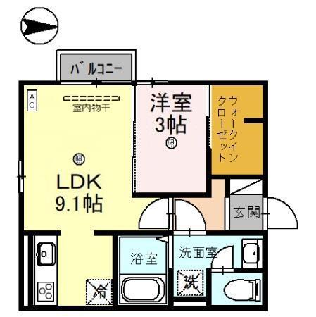 クレシア山総II(1LDK/2階)の間取り写真
