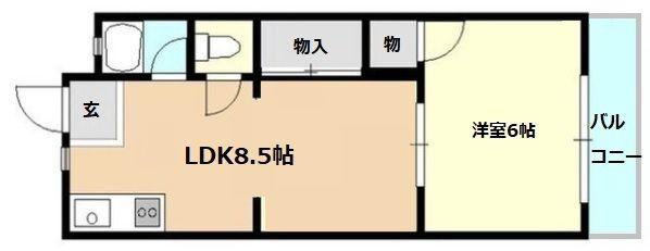 タカイレジデンス(2DK/4階)の間取り写真