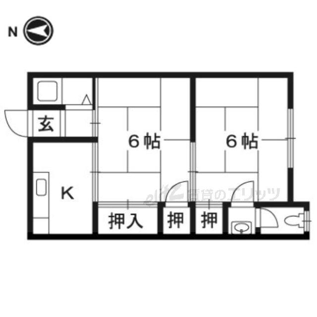 前田コーポ(2K/2階)の間取り写真