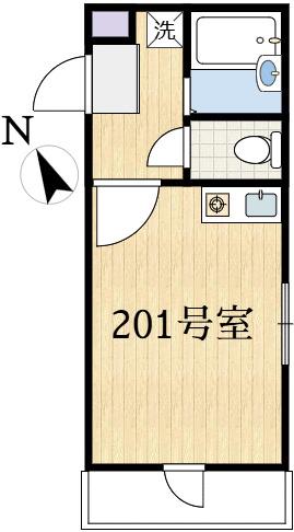 イルビラージュ四つ木(ワンルーム/2階)の間取り写真