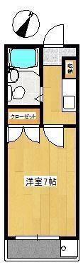 ビブレマンション三萩野(1K/8階)の間取り写真
