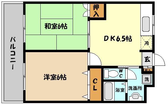 MAXビル(2DK/3階)の間取り写真