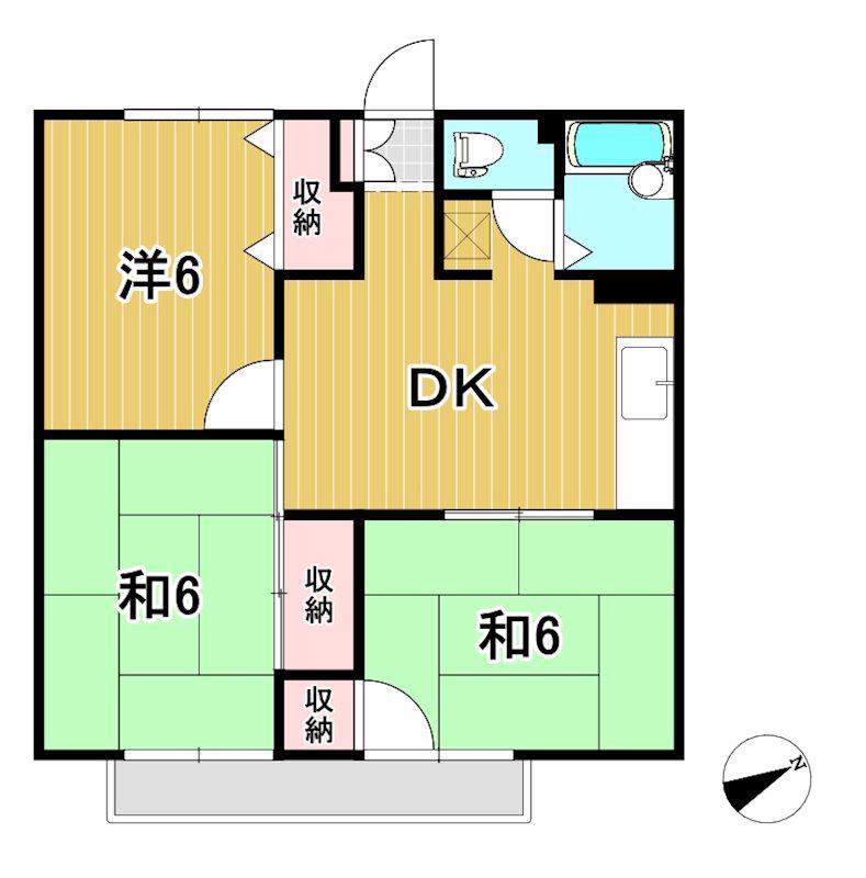 鮎川ハイツ(3DK/1階)の間取り写真