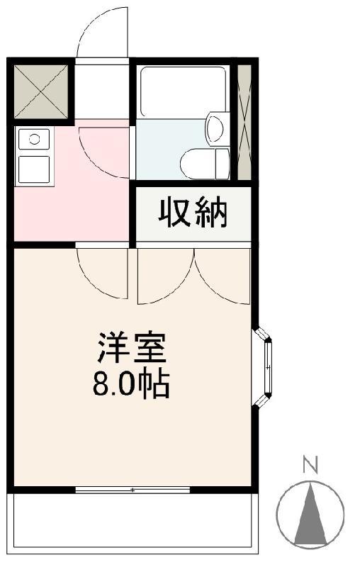 アクティブ福岡町(1K/4階)の間取り写真