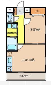 エス・コート一条(1LDK/2階)の間取り写真