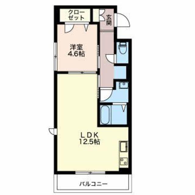 アストル間門(1LDK/3階)の間取り写真