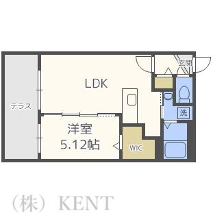 TIERRA二十四軒(1LDK/1階)の間取り写真