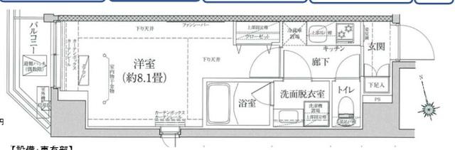 ティモーネ プレミアム蒲田(1K/7階)の間取り写真