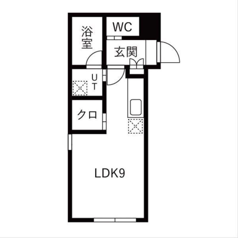 キングハウス学園前(1K/1階)の間取り写真
