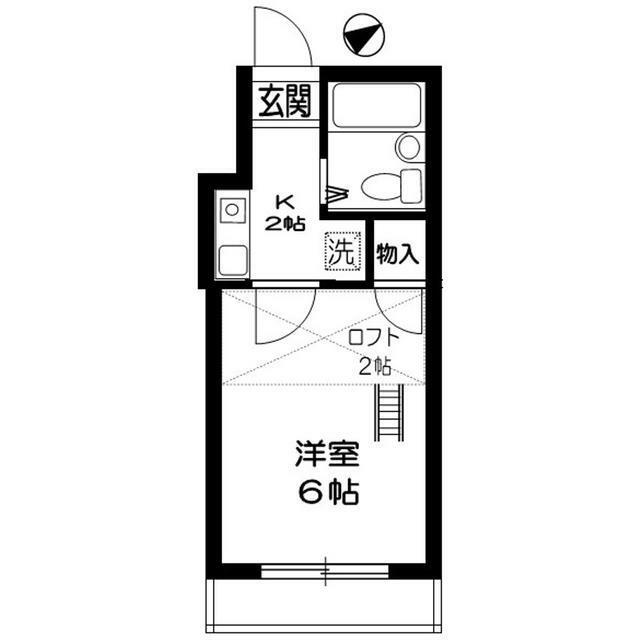 APA花の木(1K/2階)の間取り写真
