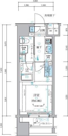メインステージ平和島II(1K/7階)の間取り写真