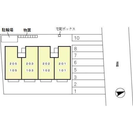 イーストサンライズII(2LDK/1階)の間取り写真
