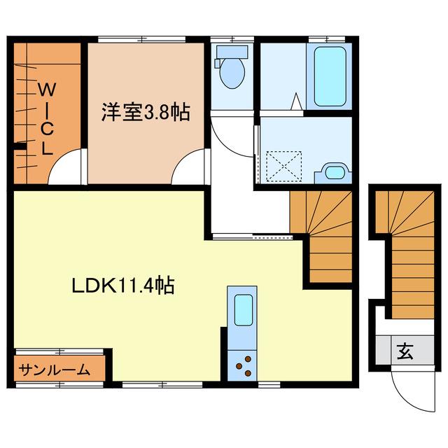 LINK(1LDK/2階)の間取り写真