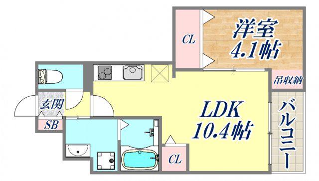シェル プール5(1LDK/2階)の間取り写真