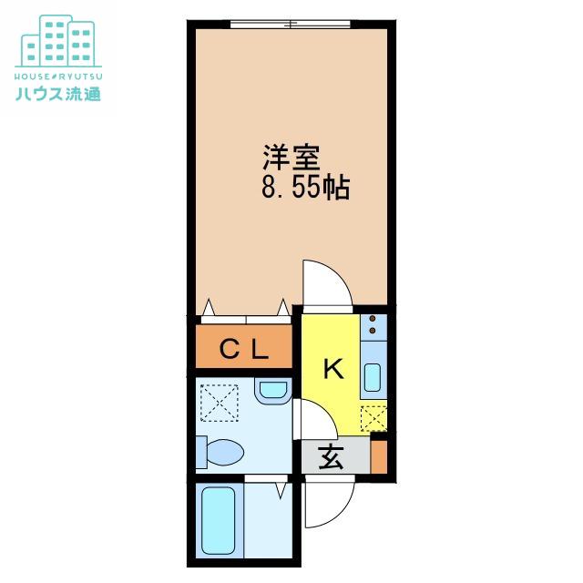 アミティ館内一番館(1K/1階)の間取り写真