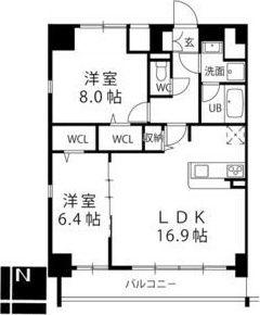プレスティ則武(2LDK/9階)の間取り写真