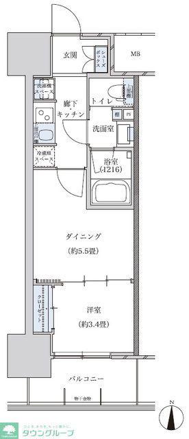 パークアクシス名古屋山王(1DK/3階)の間取り写真