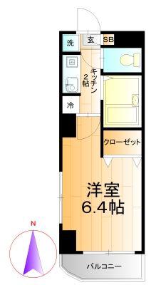 ミリアビタNO.2(1K/3階)の間取り写真